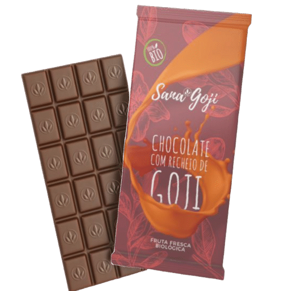 Chocolate negro com bagas de goji SanaGoji, energia e prazer
