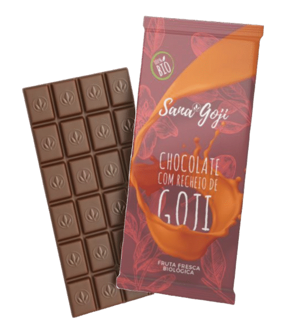 Chocolate negro com bagas de goji SanaGoji, energia e prazer