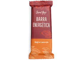 Barra energética de goji e laranja SanaGoji, sabor cítrico e nutritivo