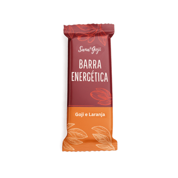 Barra energética de goji e laranja SanaGoji, sabor cítrico e nutritivo